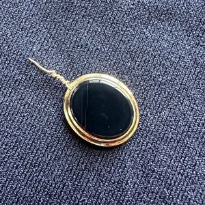Vintage Black Onyx and 14K Gold Pendant